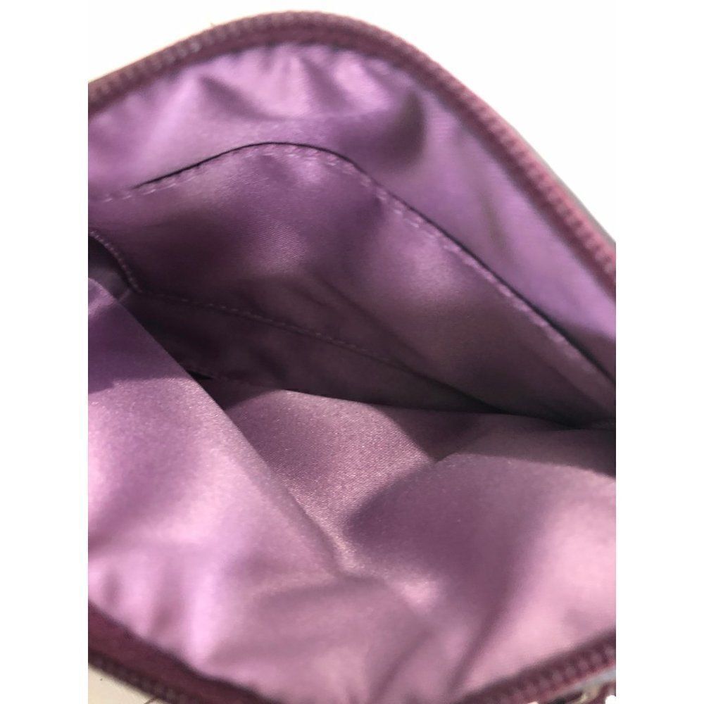 Coach Ashley Purple Wristlet Purse Canvas Leather Trim - Picture 3 of 3